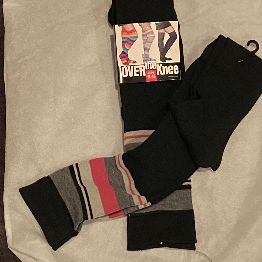 🔥BOGO Set of  (2 ) TWO HIGH  over the knee socks